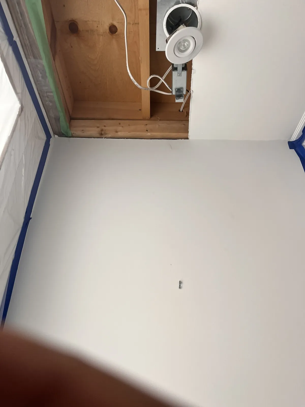 Open ceiling before drywall repair