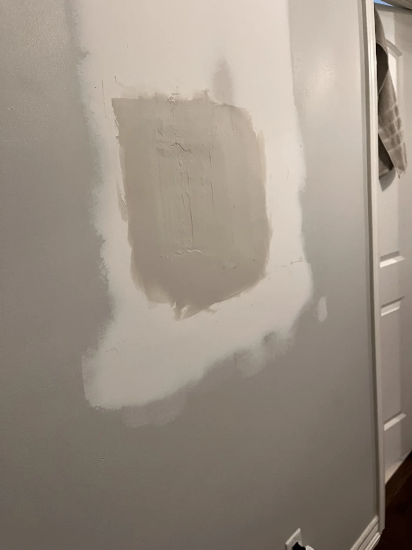 Hallway wall opening closed and coated