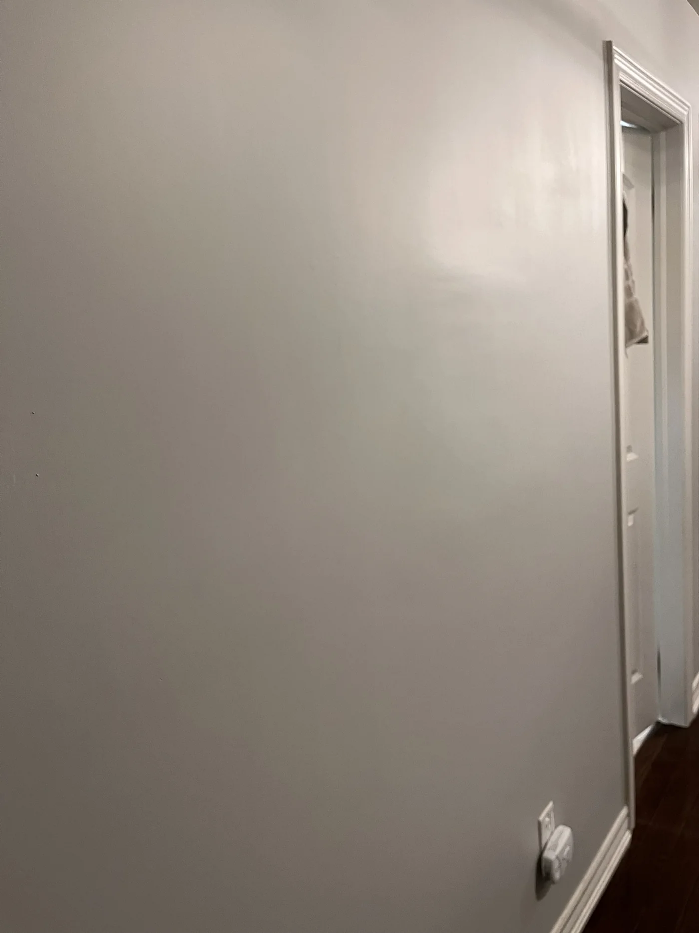 Finished hallway wall after drywall repair