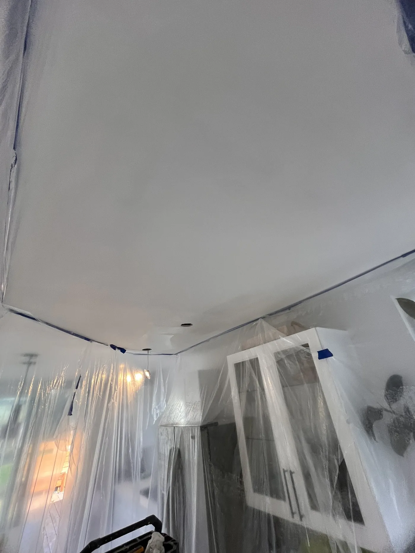 Kitchen ceiling repair at later finish stage